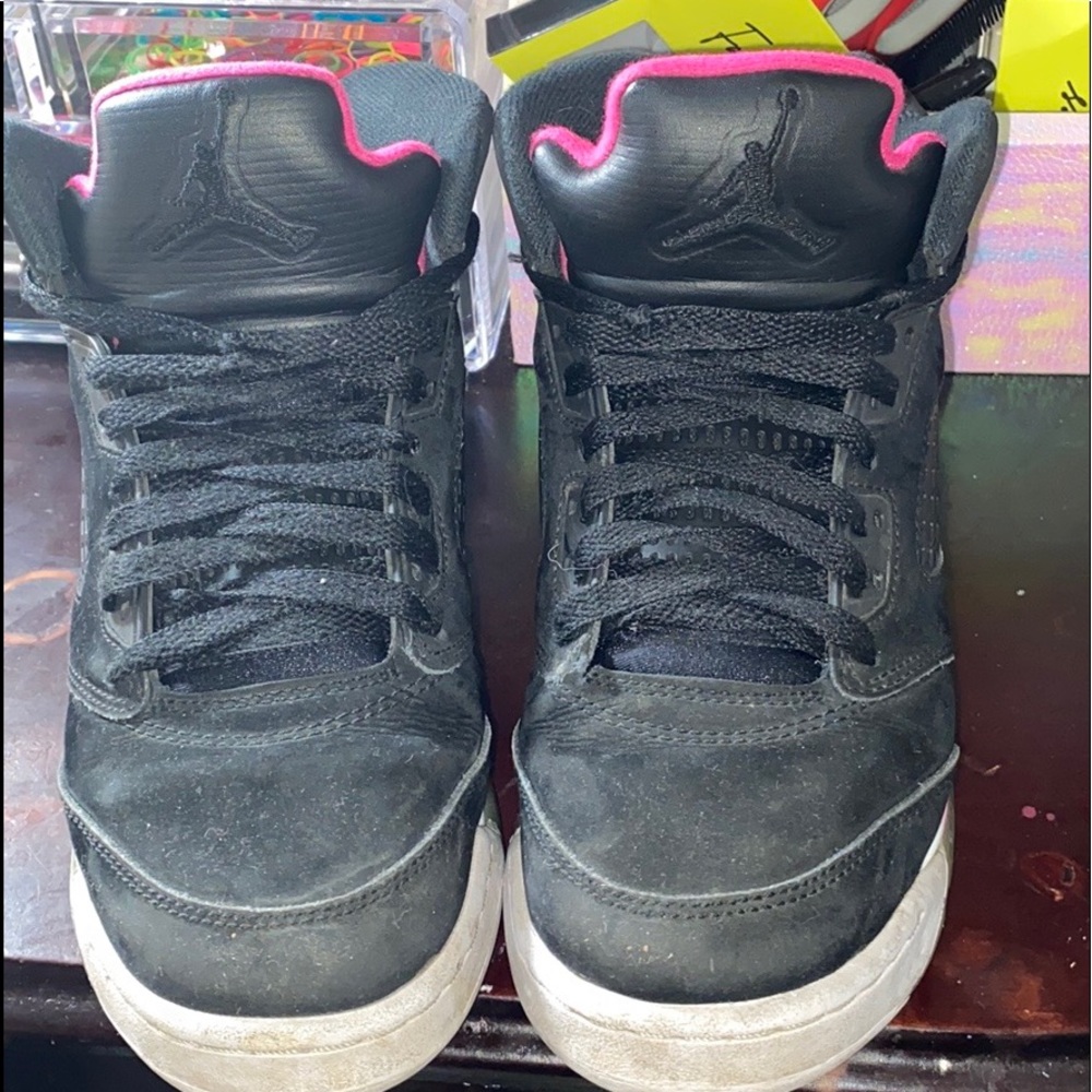 Black and pink Jordan’s